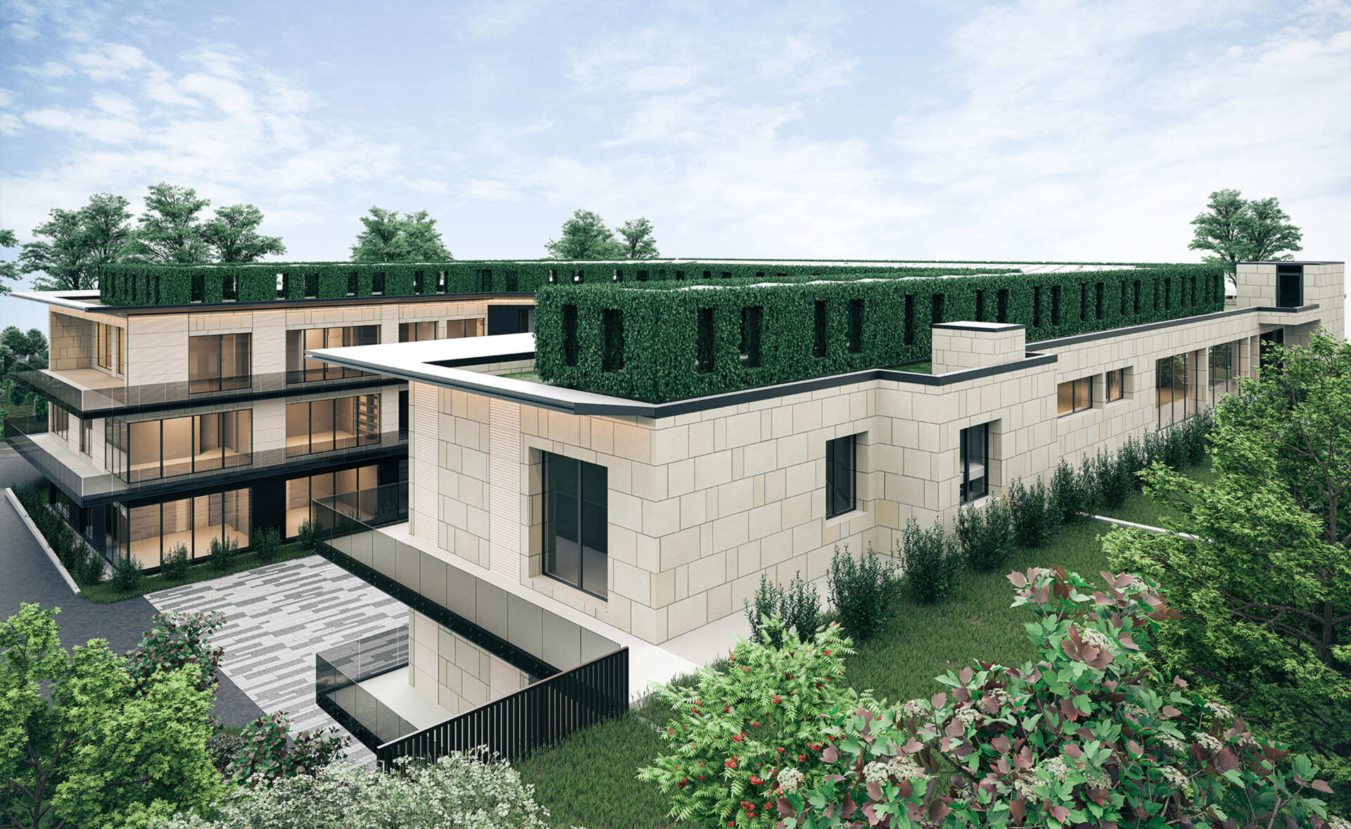 Außenansicht eines modernen Gebäudes